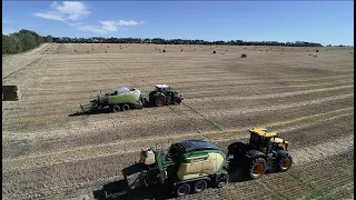 Claas 5300 Quadrant Vs The New Krone Big pack Demo, Fendt and JCB