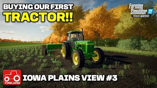 BUYING OUR FIRST TRACTOR & FIELD!! Iowa Plains View FS22 Timelapse Ep 3