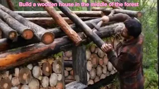 BUILD A WOODEN HOUSE IN THE MIDDLE OF THE FOREST#mobile sawmill#woodworking #wood #sawmillkayujati