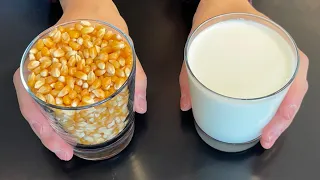 Explosion recipe of corn! If you have 1 glass of corn and milk! Try This Recipe!