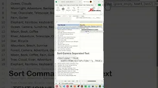 Sort comma separated text - Excel Tips and Tricks