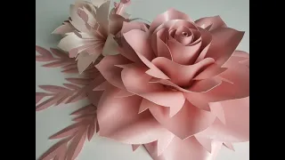 Rose paper flower tutorial. Template #10 Large Rose Tutorial. Diy Paper Rose Paper Flowers.