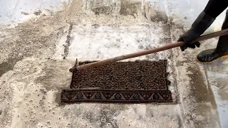 Sewer overflow | Dirty rug cleaning satisfying | washing rug | ASMR | carpet cleaning satisfying