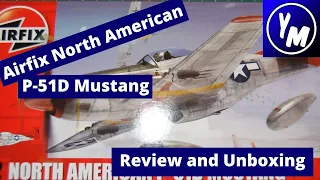 Airfix american P51 mustang scale model kit unboxing and review