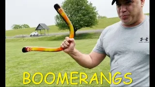 Boomerang throws with Kilimanjaro, Traditional, Batarang, Way over the hill and Sunshine dad and son