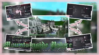 Evergreen Mountainside Palace Layout with Annotations! (Int. + ext.) || Bloxburg Castle || lizxrila