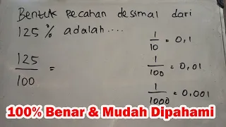 Bentuk Pecahan Desimal Dari 125% Adalah