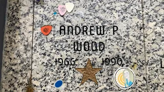 Andrew Wood crypt and Demri Parrott grave paying respects