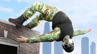 GTA 5 Parkour Fails • Army Soldier episode 3 (No godmode)