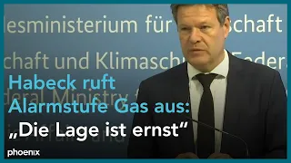 Statement Bundeswirtschaftsminister Robert Habeck zur Energie und Versorgungssicherheit.