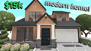 15k Bloxburg Simplistic Modern House Build: 2 Story Exterior Tutorial