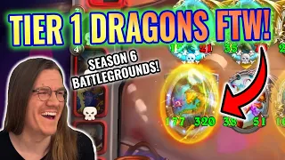 TIER 1 DRAGONS ARE THE BEST! I like Dragons! - Hearthstone Battlegrounds