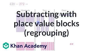 Subtracting with place value blocks (regrouping)