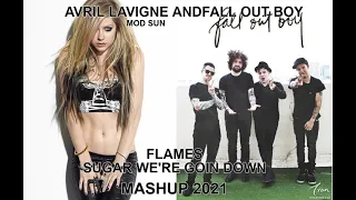 mashup...remix...metal...AVRIL LAVIGNE AND FALL OUT BOY FLAMES SUGAR WE'RE GOIN DOWN