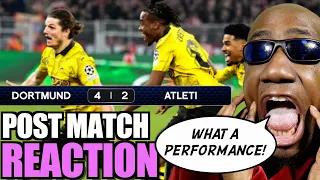 Dortmund Atletico Madrid REACTION | 4-2 | Sabitzer and Brandt TORCH Atleti and Simeone! APOLOGY!