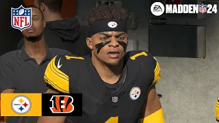 Madden 24 Justin Fields Steelers vs Spencer Rattler Bengals (Updated Roster) 2024 Sim PS5 Game Play