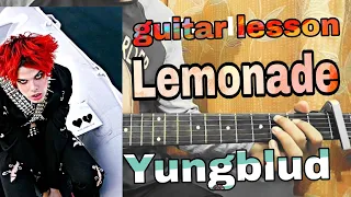 YUNGBLUD with Denzel Curry - Lemonade//complete guitar tutorial+lesson