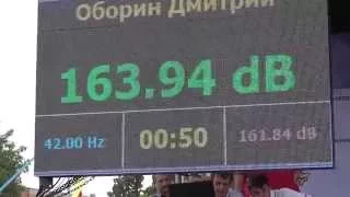 Рекорд России - 164 дБ! Оборин Дмитрий. Russia spl record on music 164 dB