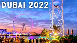 DUBAI Beautiful Night |4K| Dubai JBR Beach , Marina Beach Fireworks Summer 2022 🇦🇪