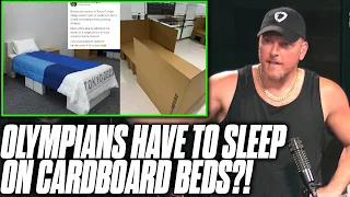 Pat McAfee Reacts To Olympics "Anti-Boning" Cardboard Box Beds