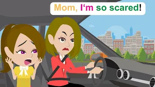 Ella's mother drives fast - English Funny Animated Story - Ella English