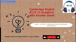 IELTS Listening Test - 3 | Moving to Banford City with Answer Sheet