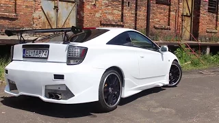 Toyota Celica Car Wrapping - Gloss White Gold Sparkle