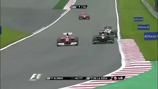 Fernando Alonso overtake on Jarno Trulli Belgian GP 2010