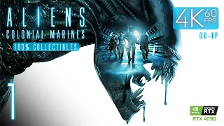 Aliens: Colonial Marines (PC) - 4K60 Co-op Walkthrough 100% Mission 1 - Distress