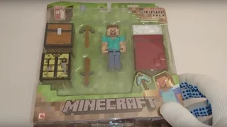 ASMR show: unboxing Minecraft Steve action figure toy