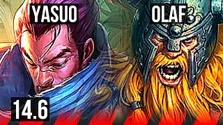 YASUO vs OLAF (TOP) | Rank 6 Yasuo, 10/1/2, 1100+ games, Dominating | EUW Challenger | 14.6