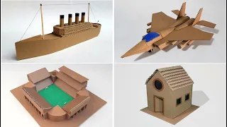 Las MEJORES manualidades con CARTON. Casa de cartón, barco titanic, avion, campo de futbol