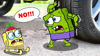 Please Noo Crushing SpongeBob Hulk vs Baby Animation 🚓 Crushing Crunchy & Soft Things by Car