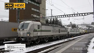 2019-01 [4K] Bahnhof Arth Goldau - A morning on the platform, 20 trains in 22 minutes in stunning 4K