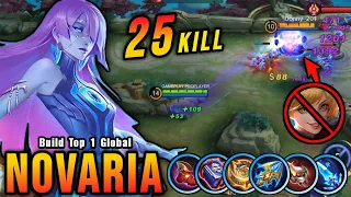 25 Kills!! Best Novaria One Hit Build and Emblem!! - Build Top 1 Global Novaria ~ MLBB