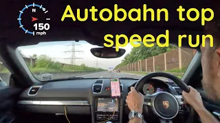 Autobahn top speed run in a Porsche Boxster S 981