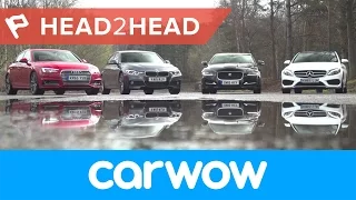 Audi A4 vs Mercedes C-Class vs BMW 3 Series vs Jaguar XE Saloons 2017 review | Head2Head