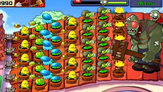 Plants vs Zombies : Survival Roof Hard  - 5 Flags Completed | Team Plants vs All Zombies Gameplay