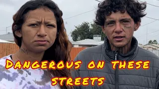 Young homeless couple speak about addiction and living on the streets