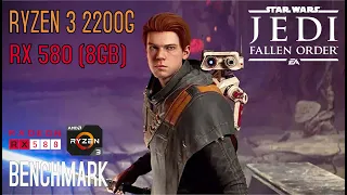 Star Wars Jedi: Fallen Order | Ryzen 3 2200g | RX 580 (8GB) | Benchmark | No Commentary