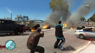 GTA 4 - Dwayne Backup Gang Shootout + Six Star Escape