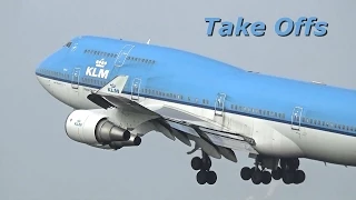 Amsterdam Airport Schiphol planespotting. 1 landing and 36 take-offs!
