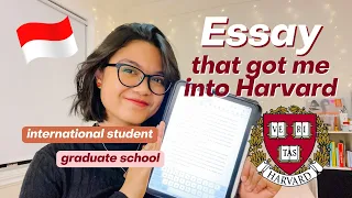 Reading the Essay that Got Me Into Harvard | Personal Statement | Indonesian Student