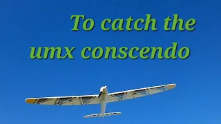 Slow motion catch of the RC airplane E-flite umx conscendo