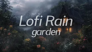 Forest Garden Cabin in Rainy Night 🌧️  Lofi HipHop 🎧 Lofi Rain [Beats To Relax / Piano x Drums]