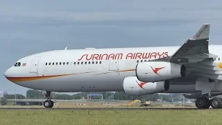 Surinam Airways Airbus A340 take off Schiphol Amsterdam