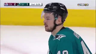 Tyson Barrie rips it past Martin Jones for his first NHL playoff goal