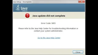 لم يكمل تثبيت Java أو تحديثه رمز الخطأ 1603