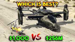 GTA 5 ONLINE : CHEAP VS EXPENSIVE (BEST MILITARY HELICOPTER?)