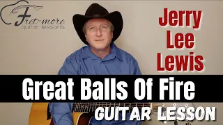 Great Balls of Fire - Jerry Lee Lewis Guitar Lesson - Tutorial